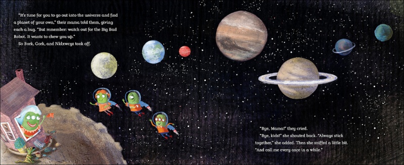 3 little aliens and the big bad robot